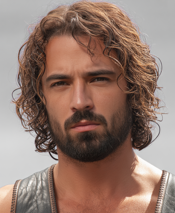 haircut Sun-softened medium curls with rugged texture