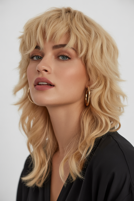 Modern wolf haircuts 2026 Soft Blonde Wolf Layers With Feathery Movement