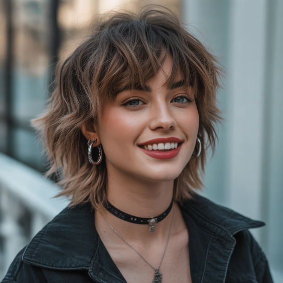 Modern wolf haircuts 2026 Choppy Street Style Wolf Shag With Playful Movement