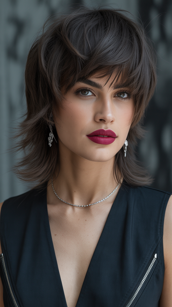 Modern wolf haircuts 2026 Classic Smoky Wolf Bob With Voluminous Texture