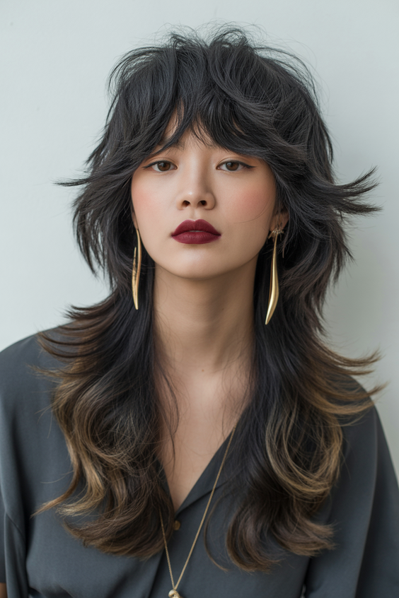 Modern wolf haircuts 2026 Textured Korean Inspired Wolf Cut With Soft Volume