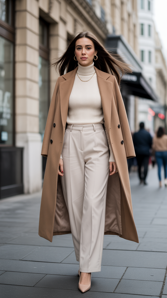 modest outfit ideas for women 2026 timeless camel layering for modern modesty