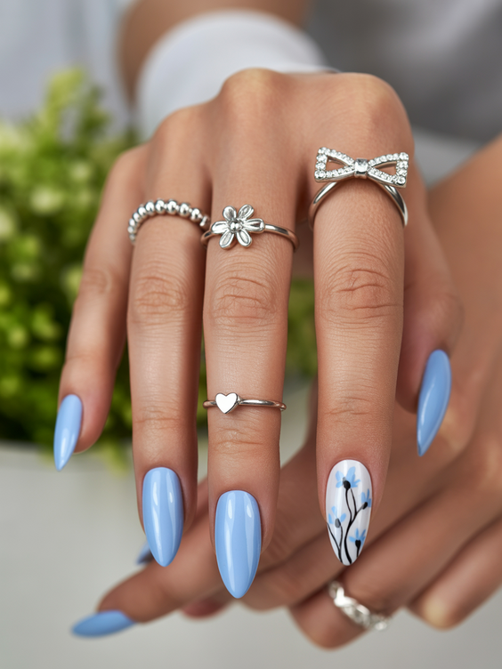 nail inspo 2026 blue almond botanical