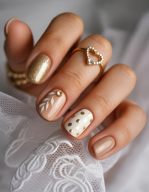 neutral nail designs 2026 beige neutrals delicate gold details