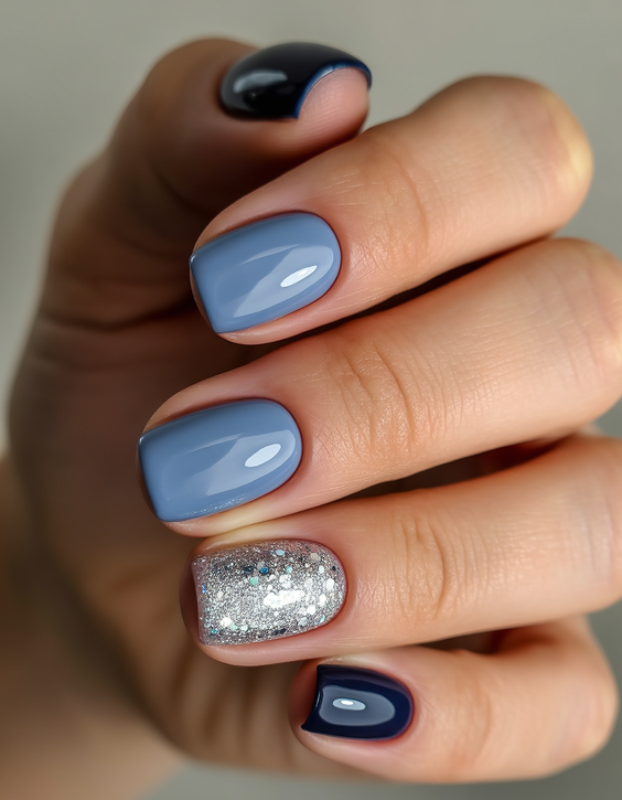 neutral nail designs 2026 cool blue neutrals sparkle accent