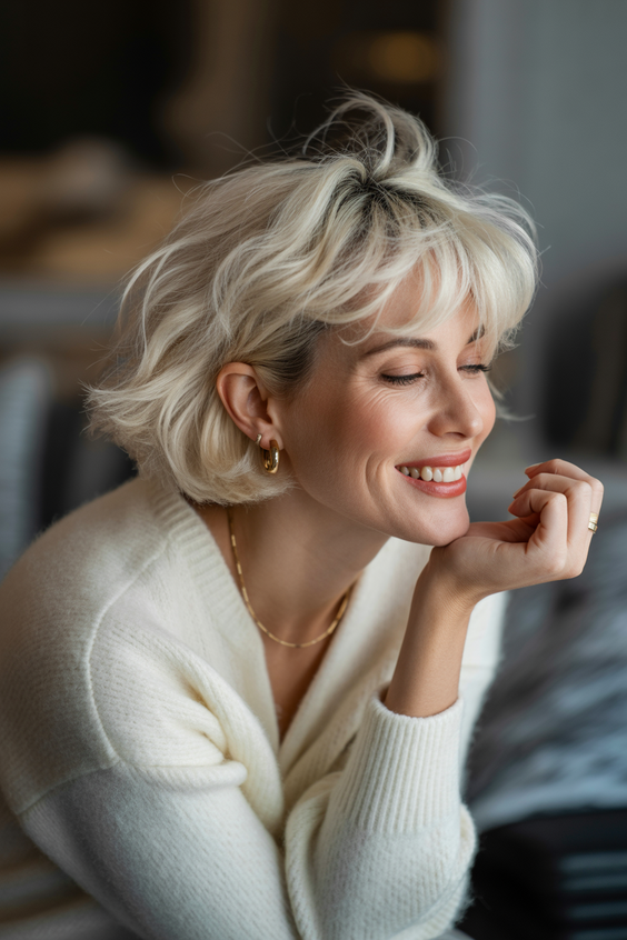 pixie hairstyles 2026 Grown Out Pixie With Soft Waves