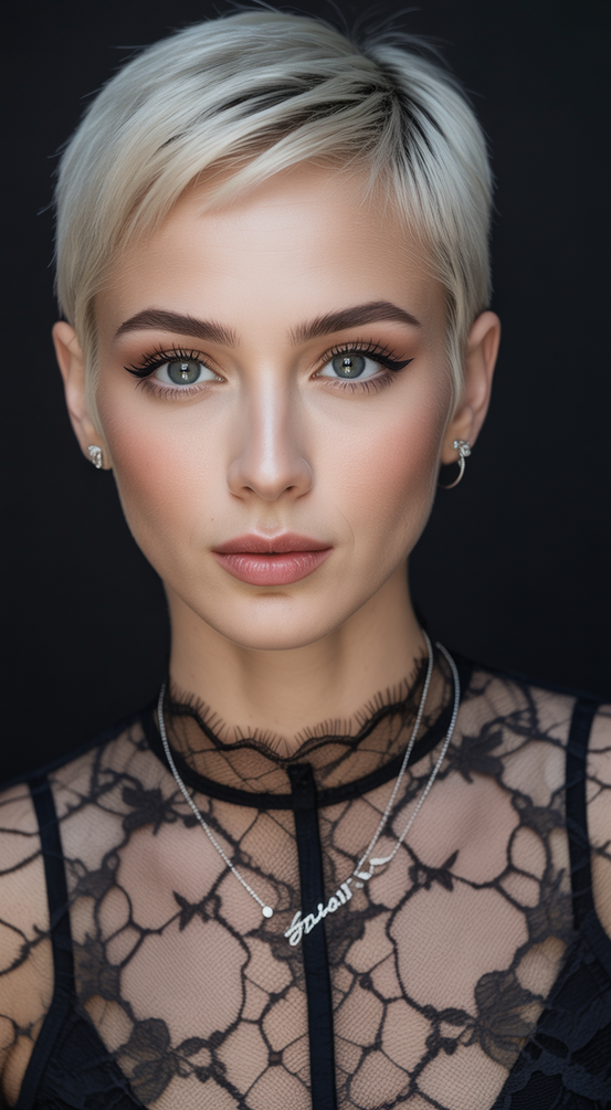 pixie hairstyles 2026 Ultra Short Platinum Pixie With Precision