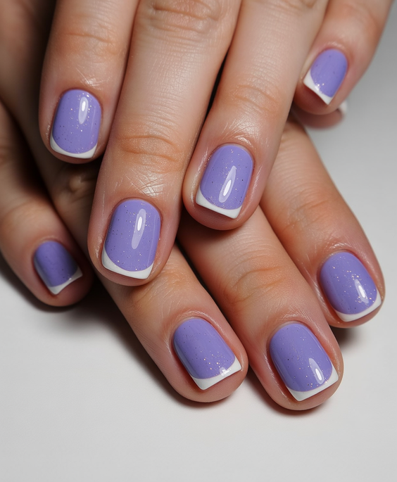 short nails ideas Soft Lavender French With a Modern Edge