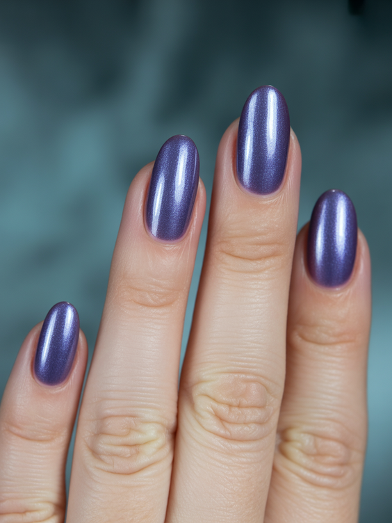 simple nails trend 2026 Soft Purple Chrome Nails with Clean Finish