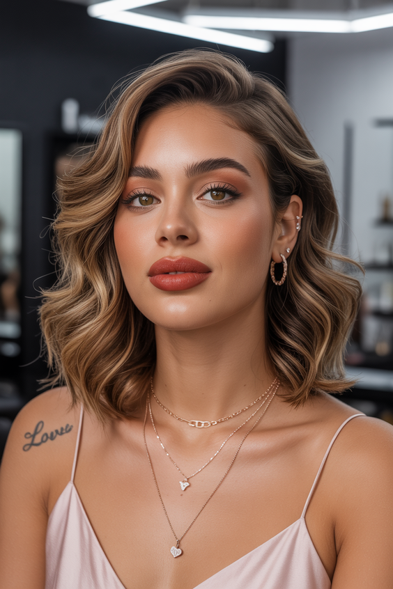 soft hair color for warm skin tone 2026 honey beige waves with soft sunkissed ends