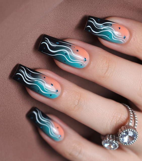 square nails design pink glitter square nails