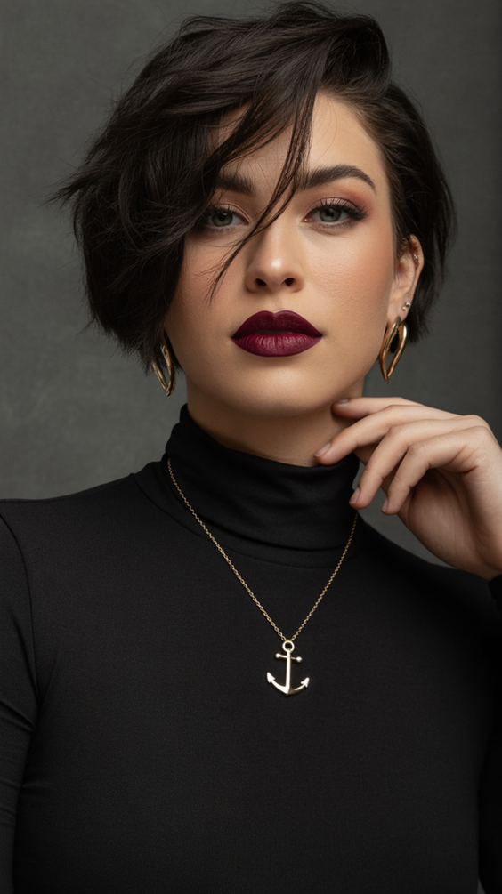 Stylish hairstyles for round faces 2026 Deep Side Part Wavy Texture Lift