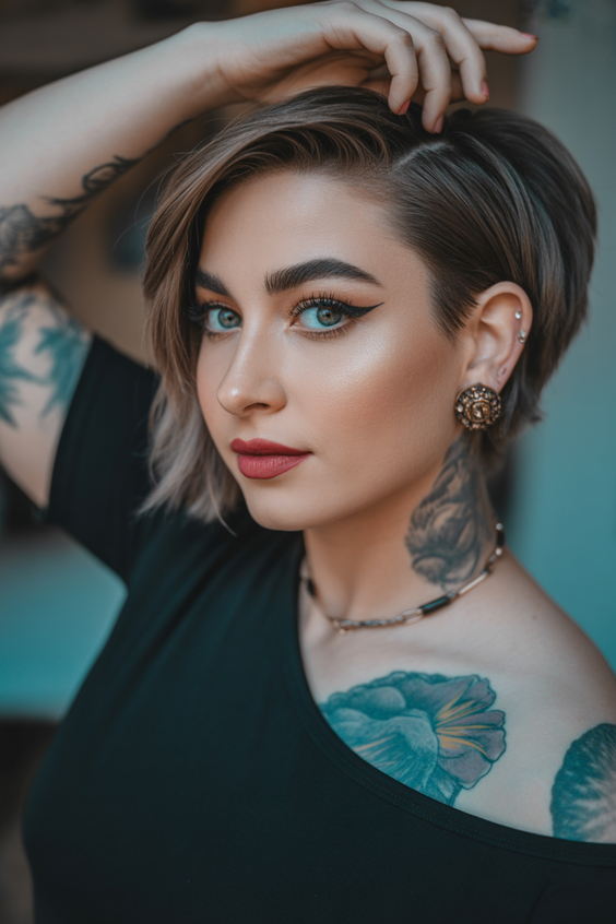 Stylish hairstyles for round faces 2026 Textured Alt Side Sweep Edge