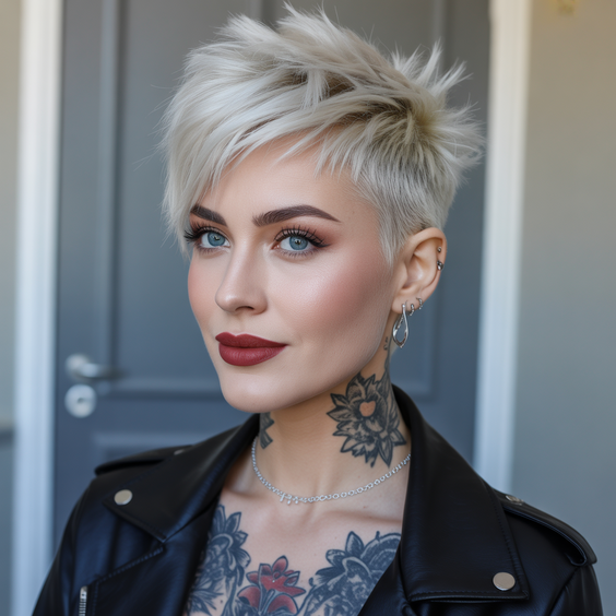 stylish short haircuts 2026 edgy pixie with frosted texture