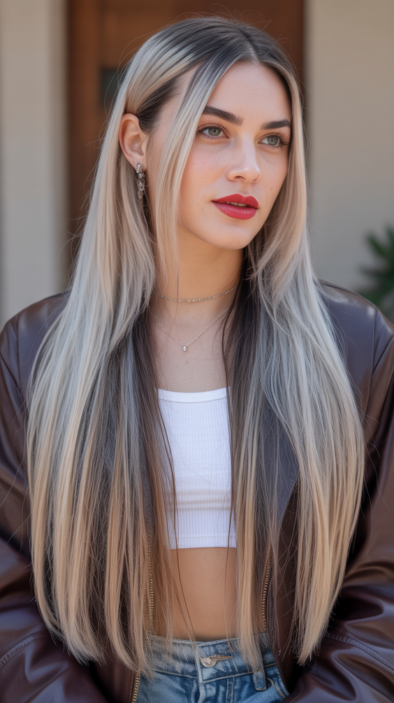 hair color trends 2026 Shadowed Iced Blonde Flow