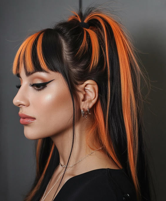 hair color trends 2026 Vivid Pumpkin Spice Streaks