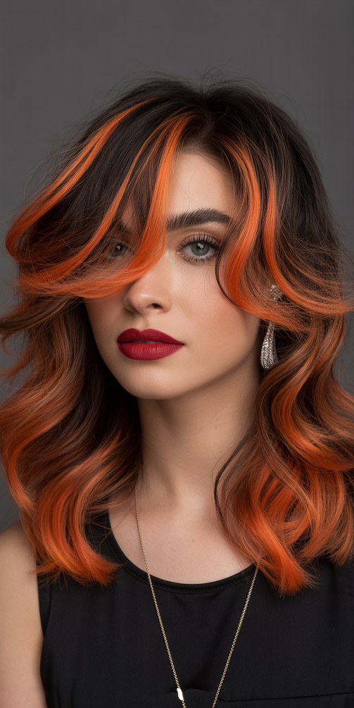 hair color trends 2026 Ember Ribbon Waves