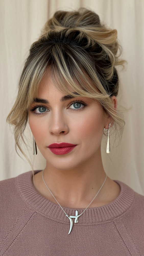 trendy haircuts medium with bangs