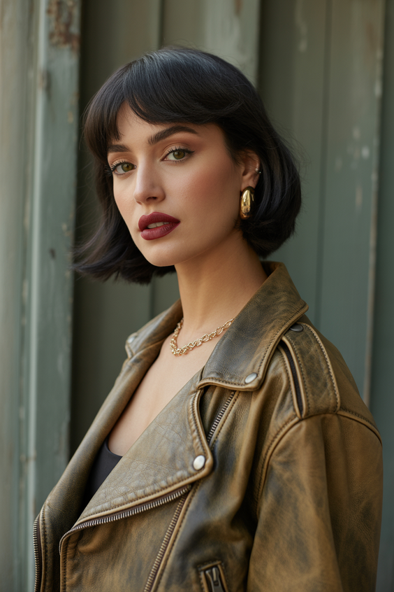 bob haircut 2026 Soft Retro Bob With Rounded Fringe