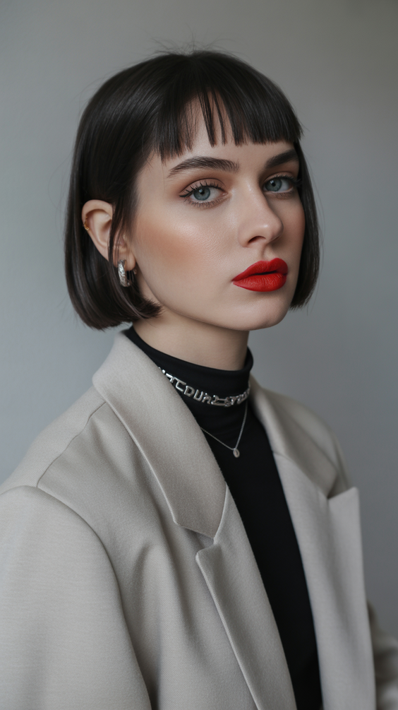 bob haircut 2026 Airy Dark Wavy Bob