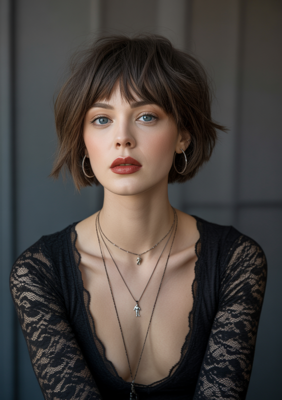 bob haircut 2026 Messy Textured French Bob