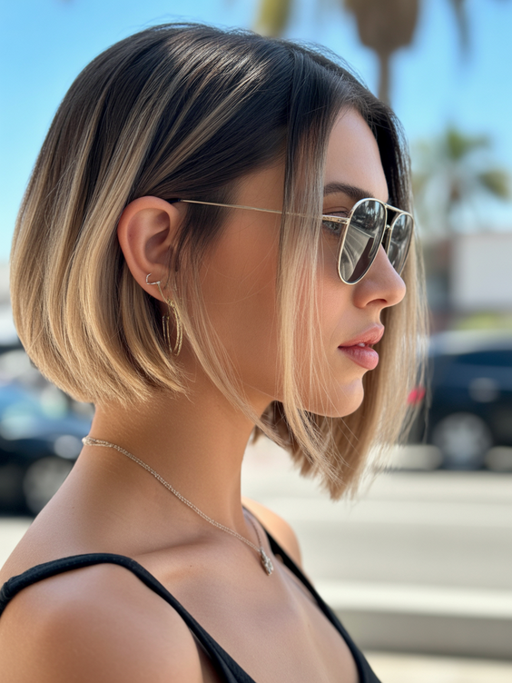 bob haircut 2026 Sunlit Blended Ombre Bob
