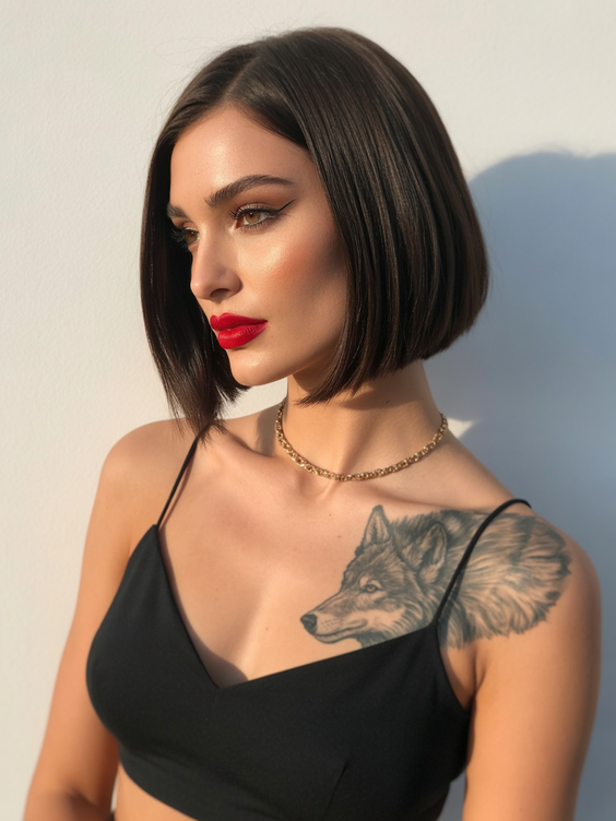 trendy bob hairstyles 2026 sleek espresso contour bob