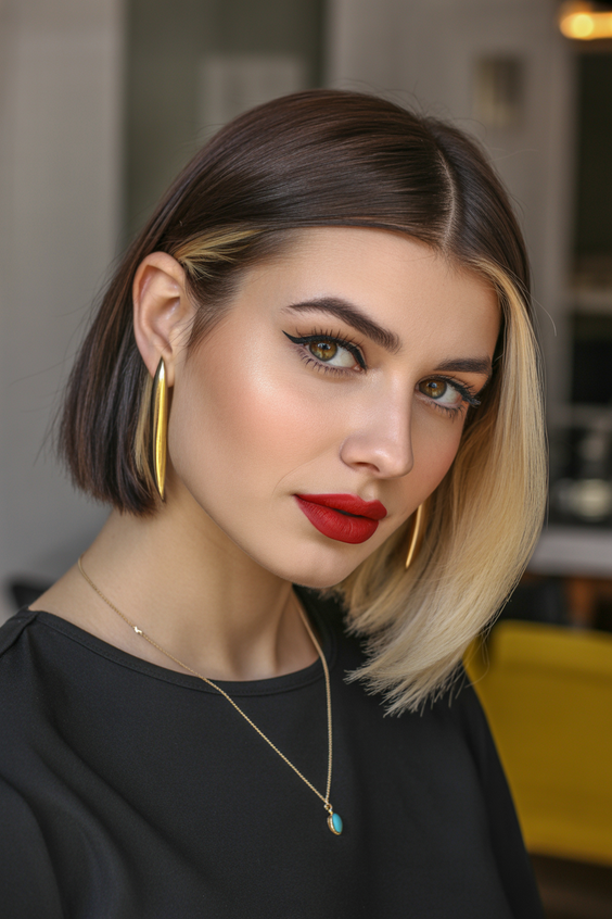 trendy bob hairstyles 2026 high contrast modern bob