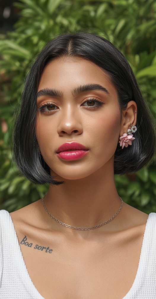 trendy bob hairstyles 2026 glossy jet black classic bob