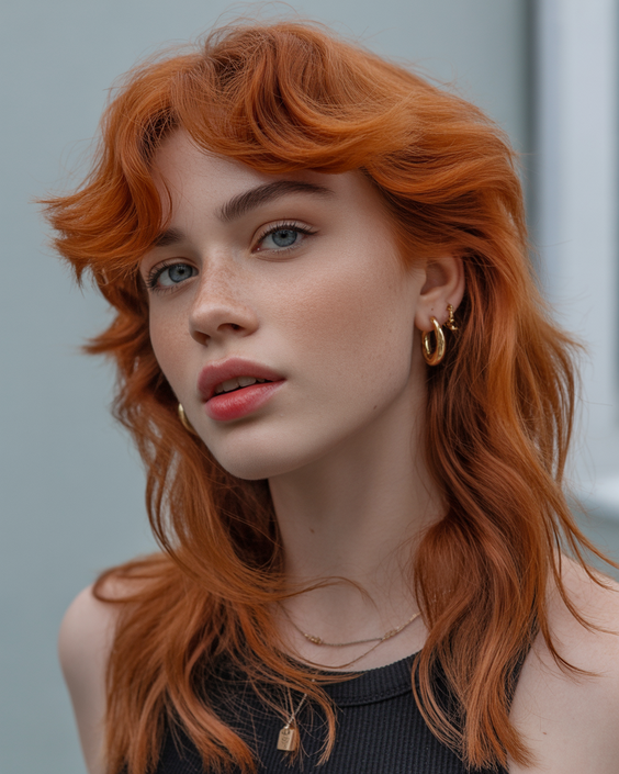 trendy haircuts 2026 shaggy copper layers with soft movement