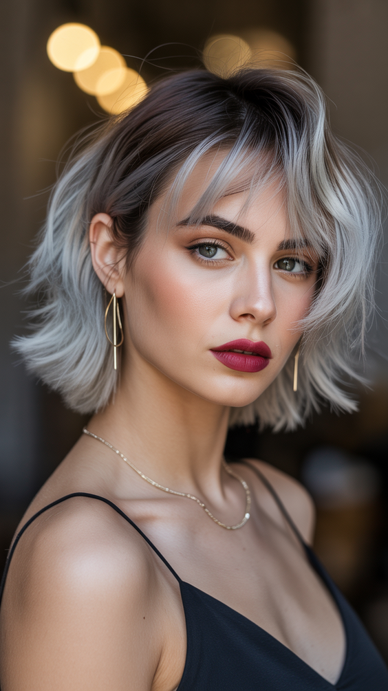 trendy haircuts 2026 cool toned textured shag bob