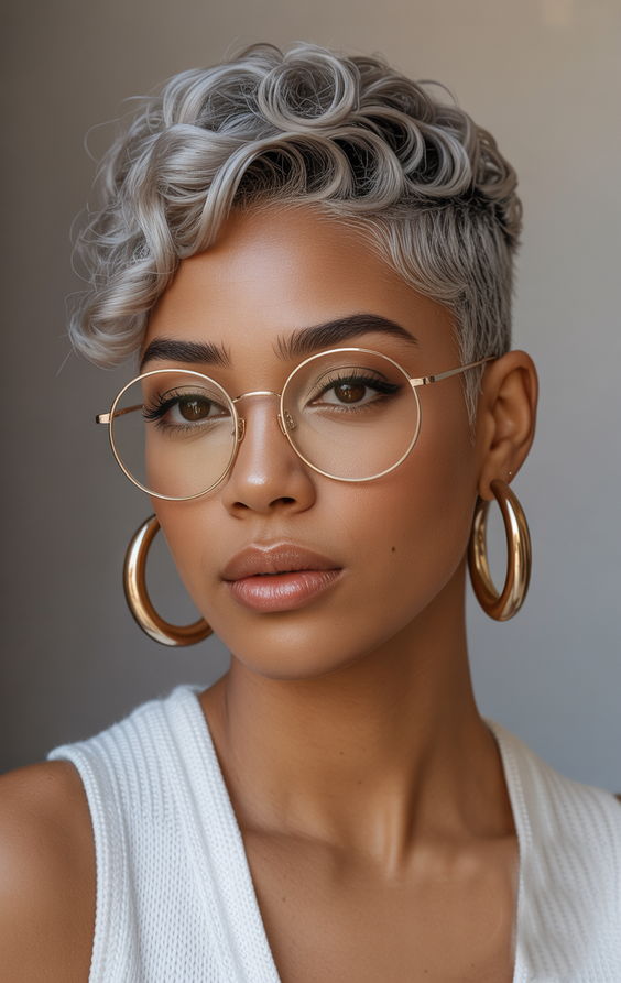 trendy hairstyles for black women 2026 frosted pixie curves