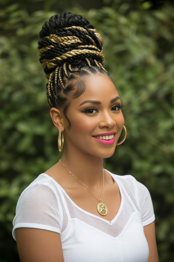 trendy hairstyles for black women 2026 golden rope bun majesty