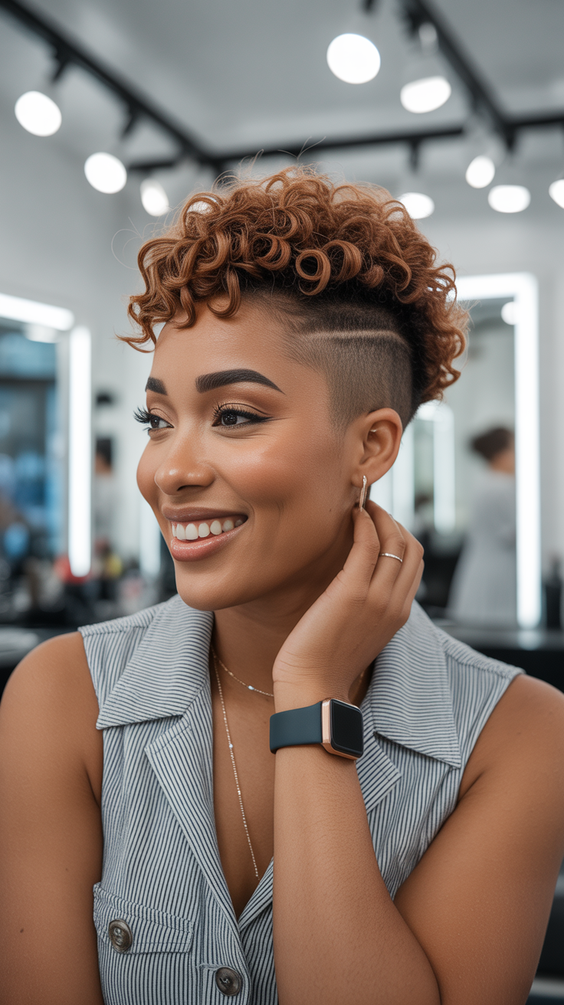 trendy hairstyles for black women 2026 curly mohawk glow