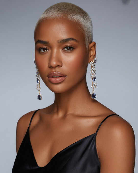 trendy hairstyles for black women 2026 platinum buzzcut elegance