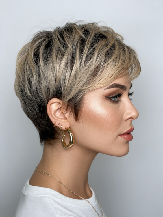 pixie haircuts Soft Blonde Pixie With Layered Dimension