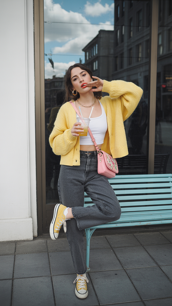 cold spring outfits Playful Color Pop