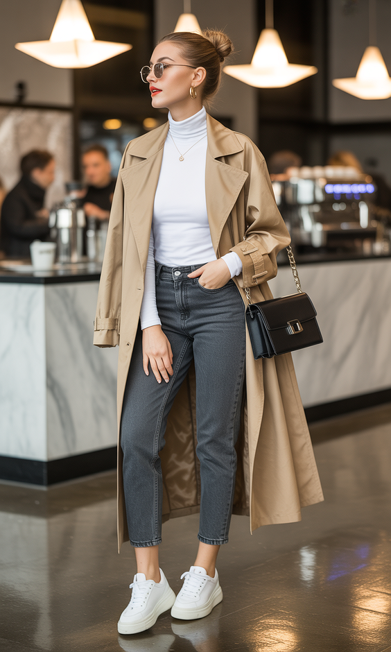cold spring outfits Trench Coat Confidence