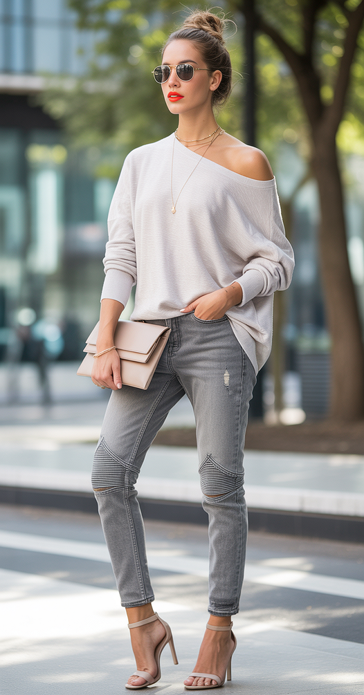 cute spring capsule wardrobe 2026 Relaxed Knitwear and Denim for Effortless Days