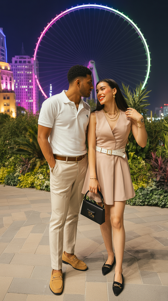 cute spring family pictures outfits 2026 Soft Neutrals for an Evening Spring Walk