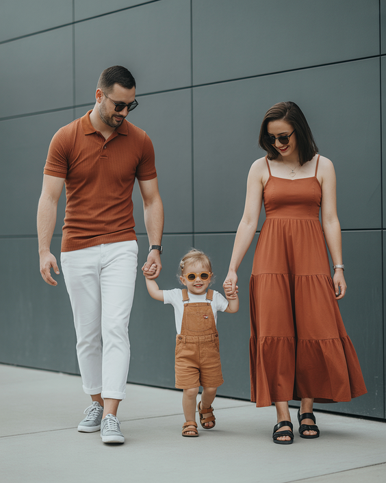 cute spring family pictures outfits 2026 Warm Earth Tones With a Modern Family Twist