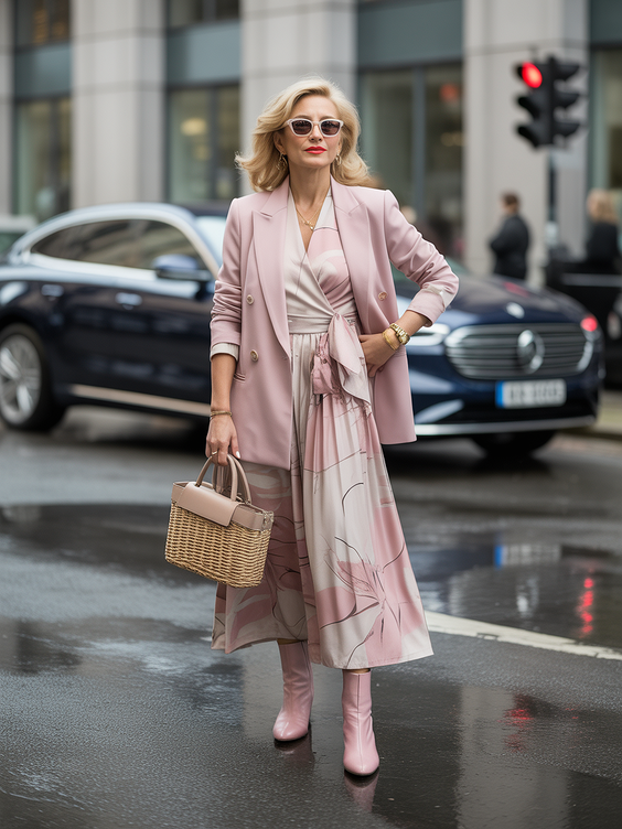 cute spring outfits for women over 40 2026 Soft Tailoring with Romantic Color Play