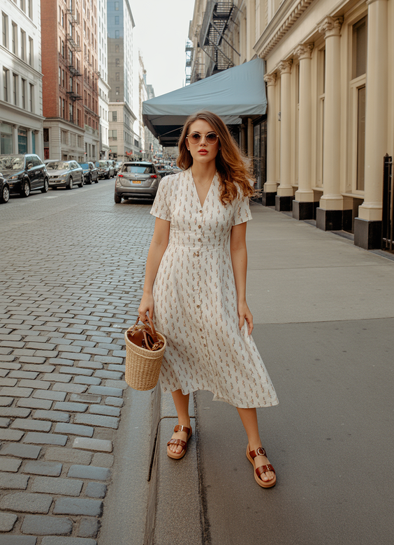 cute spring outfits for women over 40 2026 Light Dress for Effortless City Days