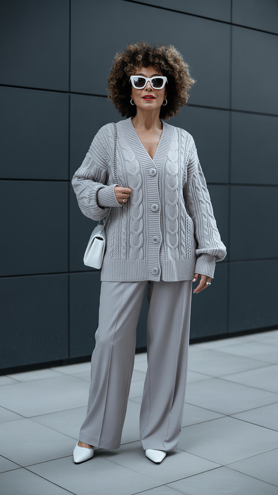 cute spring outfits for women over 40 2026 Relaxed Knitwear with Contemporary Edge