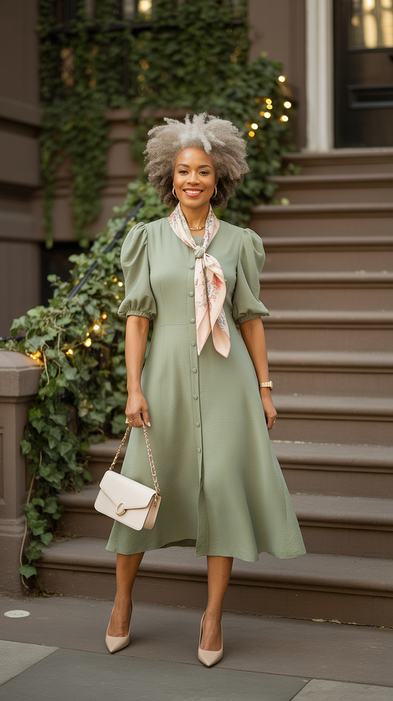 cute spring outfits for women over 50 2026 A Fresh Take on the Classic Green Dress