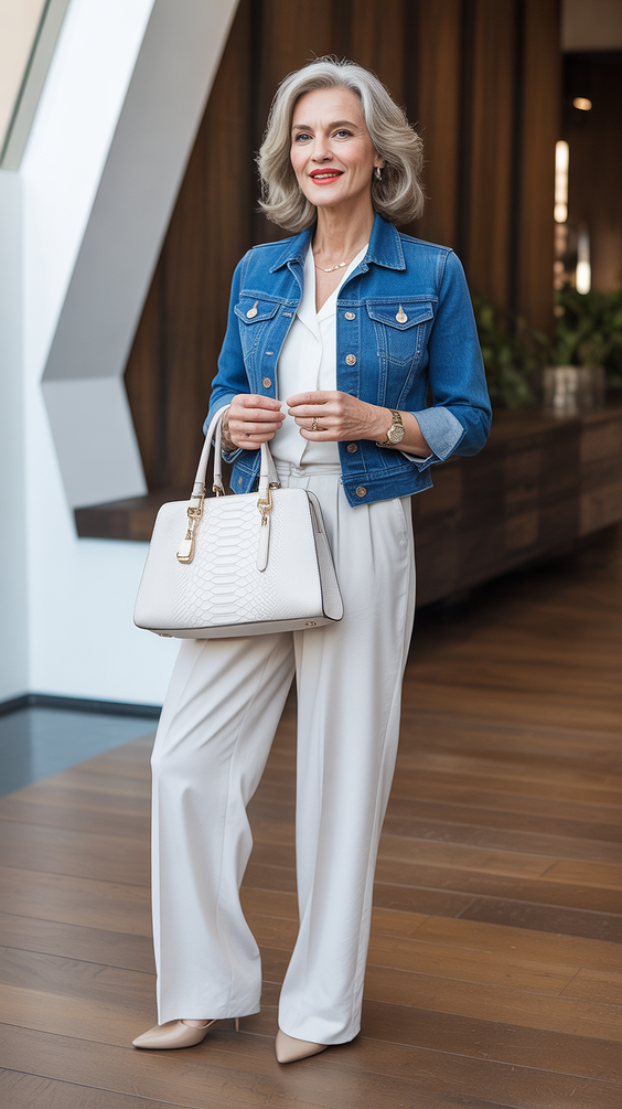 Spring Outfits for Women Over 60 Denim Layers for Modern Casual Chic