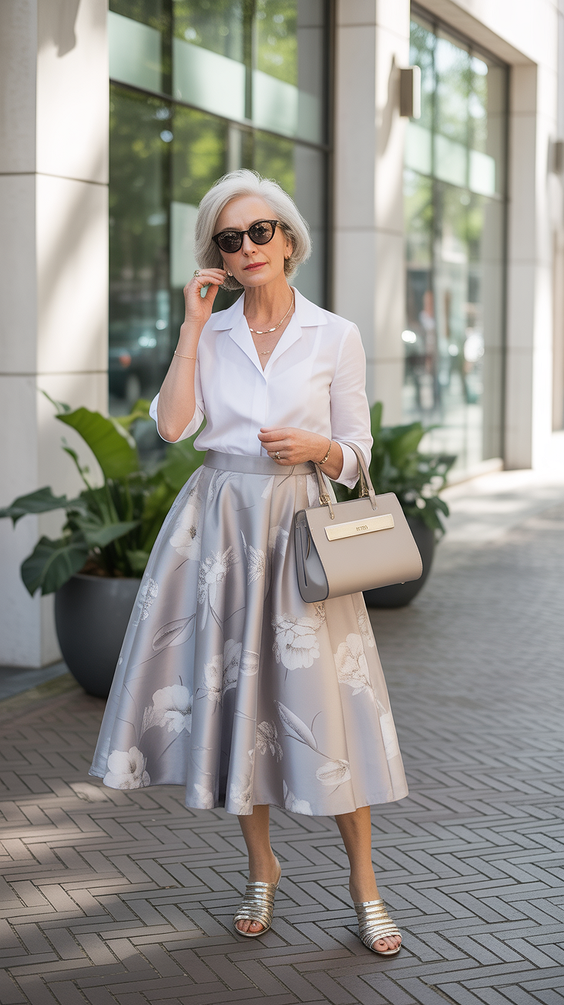 Spring Outfits for Women Over 60 Graceful Skirts With Light Spring Structure