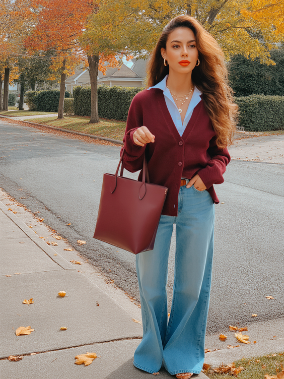 cute spring transition outfits 2026 ideas-Warm Denim Transition Look