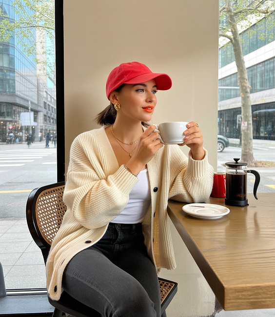 cute spring transition outfits 2026 ideas-Relaxed Cafe Casual Style