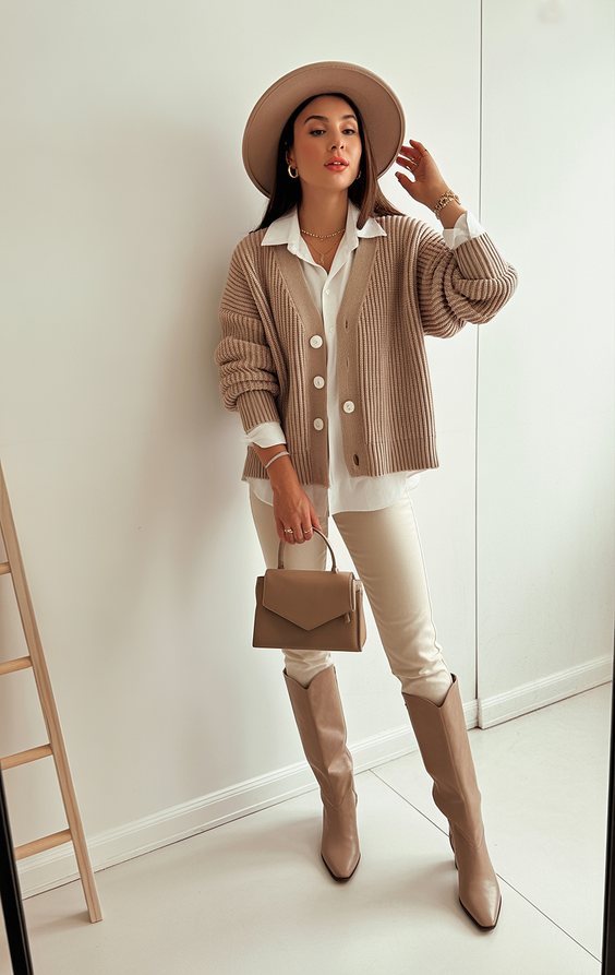 cute spring transition outfits 2026 ideas-Soft Neutral Knitwear